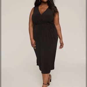 Lane Bryant Sleeveless Faux-Wrap Jersey Dress